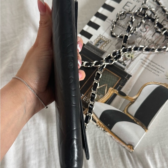 Chanel Black Floral Embossed Shoulder Bag - Picture 11 of 12